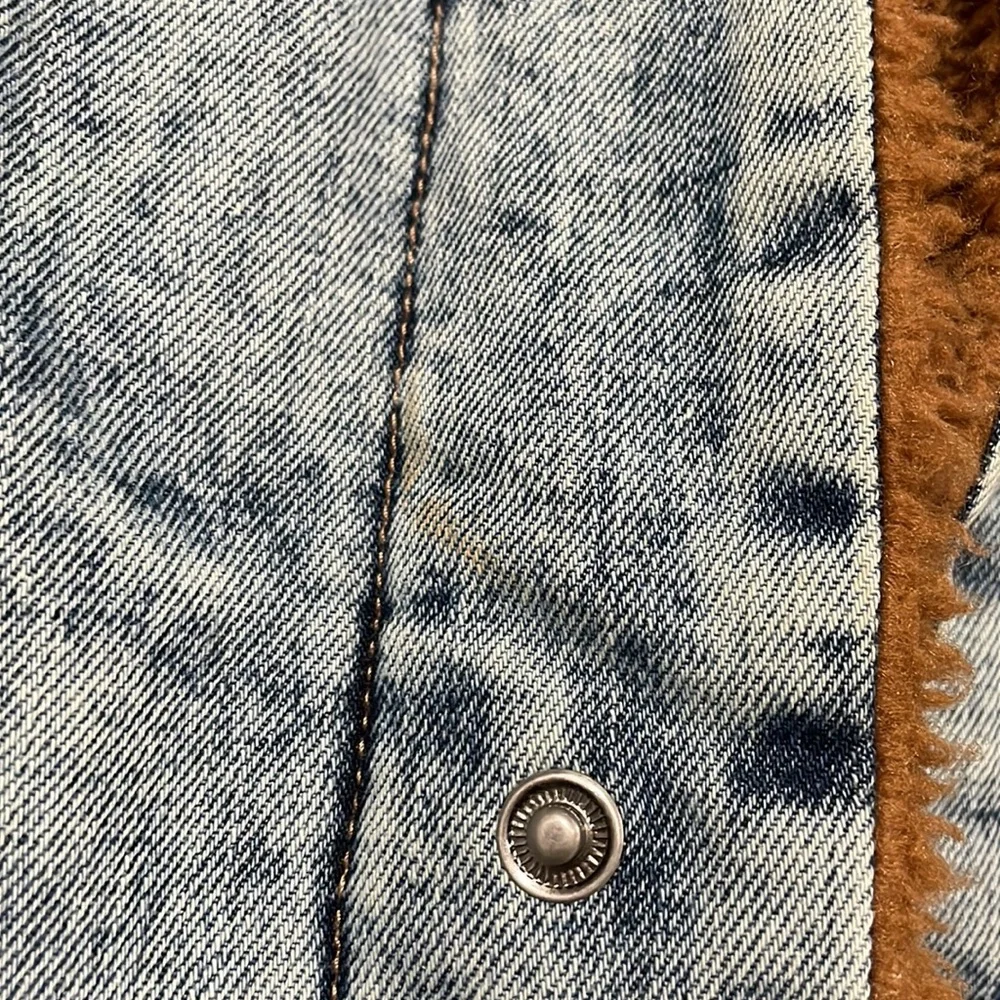 NEW Buffalo David Bitton Blue Mens Acid Wash Sherpa Denim Jacket - Large - Picture 9 of 13